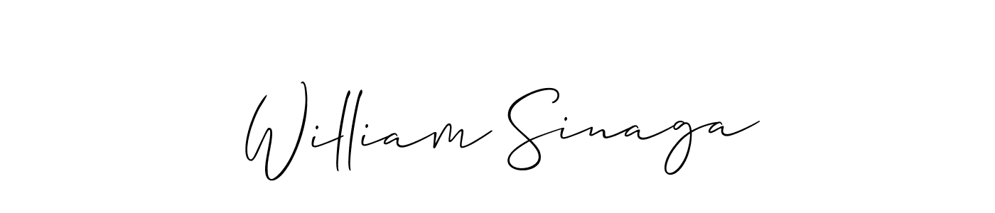 Design your own signature with our free online signature maker. With this signature software, you can create a handwritten (Allison_Script) signature for name William Sinaga. William Sinaga signature style 2 images and pictures png