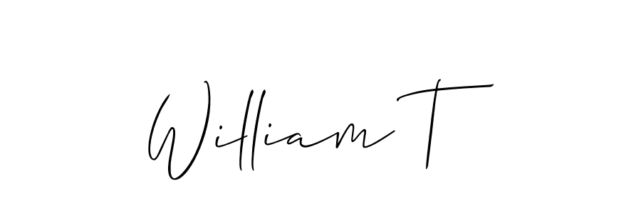 Make a beautiful signature design for name William T. With this signature (Allison_Script) style, you can create a handwritten signature for free. William T signature style 2 images and pictures png