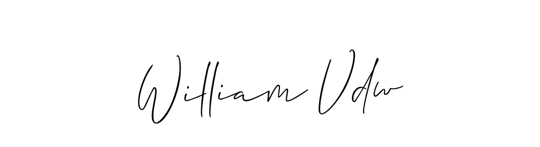 Use a signature maker to create a handwritten signature online. With this signature software, you can design (Allison_Script) your own signature for name William Vdw. William Vdw signature style 2 images and pictures png