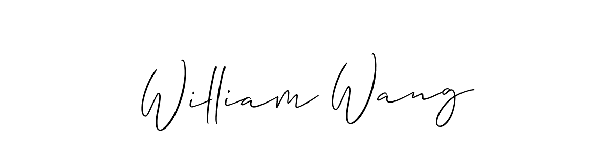 Design your own signature with our free online signature maker. With this signature software, you can create a handwritten (Allison_Script) signature for name William Wang. William Wang signature style 2 images and pictures png