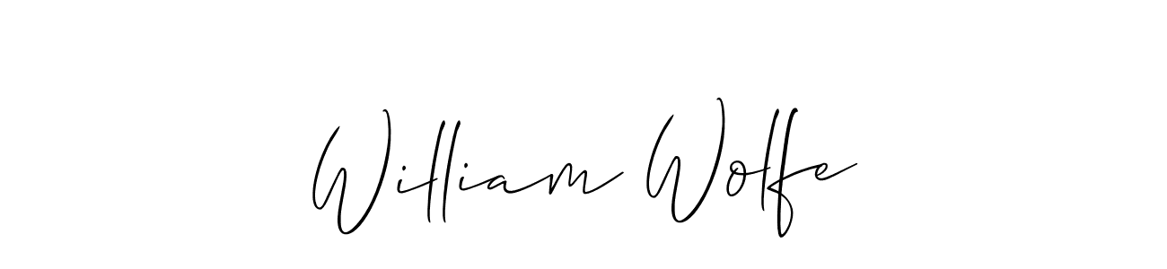 How to make William Wolfe signature? Allison_Script is a professional autograph style. Create handwritten signature for William Wolfe name. William Wolfe signature style 2 images and pictures png