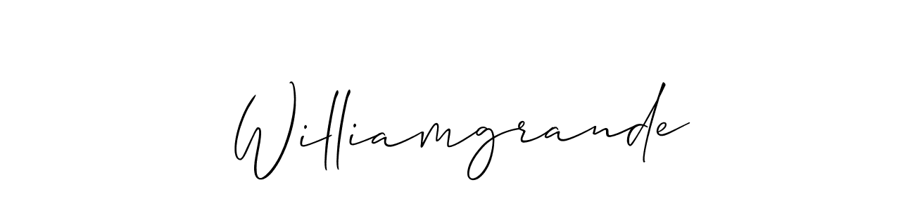 How to Draw Williamgrande signature style? Allison_Script is a latest design signature styles for name Williamgrande. Williamgrande signature style 2 images and pictures png
