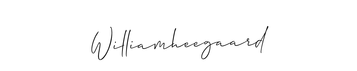 Make a beautiful signature design for name Williamheegaard. With this signature (Allison_Script) style, you can create a handwritten signature for free. Williamheegaard signature style 2 images and pictures png