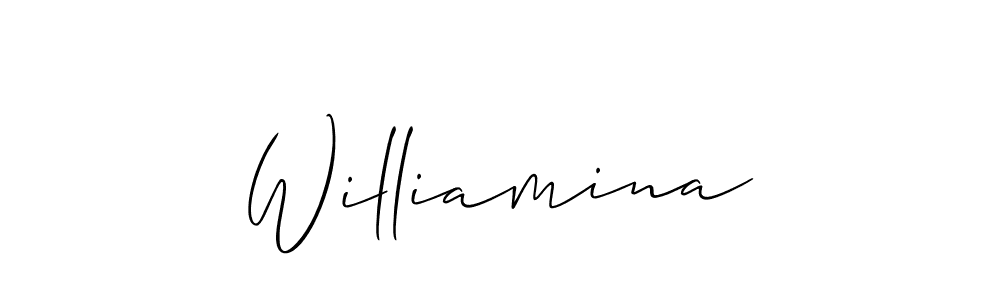 How to Draw Williamina signature style? Allison_Script is a latest design signature styles for name Williamina. Williamina signature style 2 images and pictures png