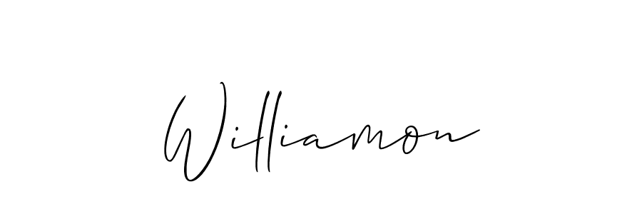Use a signature maker to create a handwritten signature online. With this signature software, you can design (Allison_Script) your own signature for name Williamon. Williamon signature style 2 images and pictures png