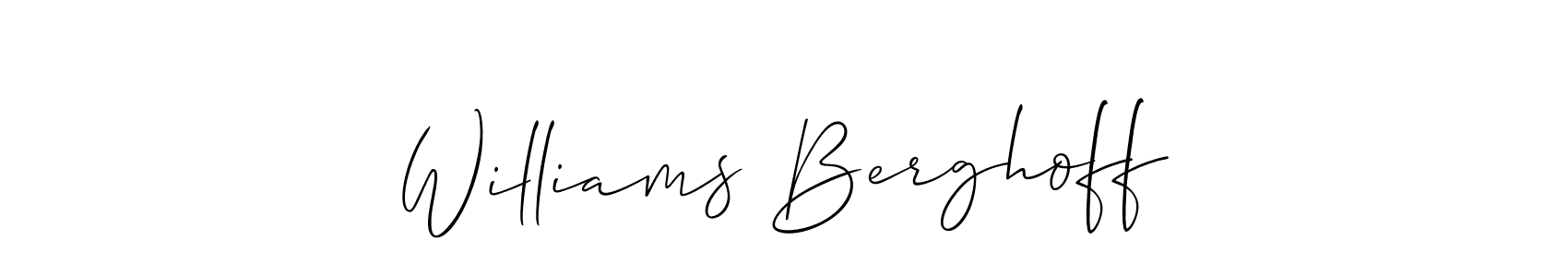 Also we have Williams Berghoff name is the best signature style. Create professional handwritten signature collection using Allison_Script autograph style. Williams Berghoff signature style 2 images and pictures png