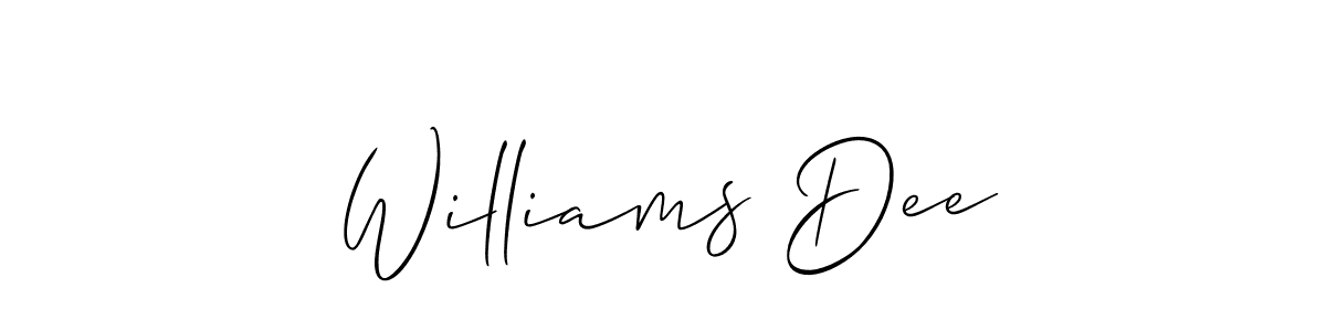 Williams Dee stylish signature style. Best Handwritten Sign (Allison_Script) for my name. Handwritten Signature Collection Ideas for my name Williams Dee. Williams Dee signature style 2 images and pictures png