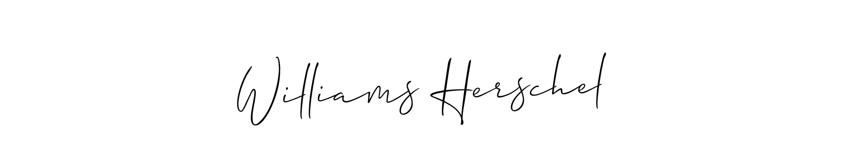 How to make Williams Herschel name signature. Use Allison_Script style for creating short signs online. This is the latest handwritten sign. Williams Herschel signature style 2 images and pictures png