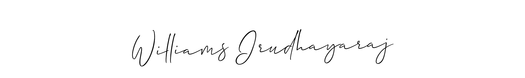 How to make Williams Irudhayaraj signature? Allison_Script is a professional autograph style. Create handwritten signature for Williams Irudhayaraj name. Williams Irudhayaraj signature style 2 images and pictures png