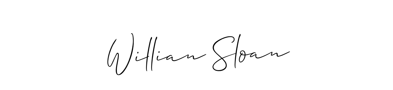 Use a signature maker to create a handwritten signature online. With this signature software, you can design (Allison_Script) your own signature for name Willian Sloan. Willian Sloan signature style 2 images and pictures png