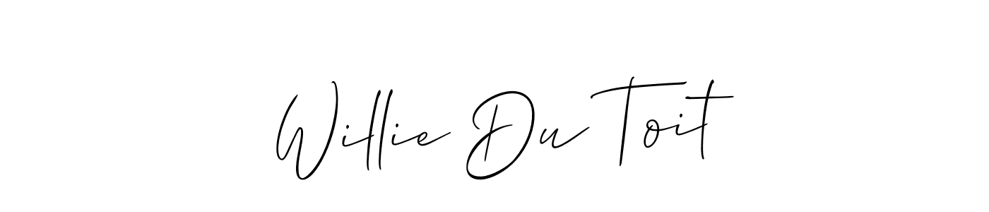 Willie Du Toit stylish signature style. Best Handwritten Sign (Allison_Script) for my name. Handwritten Signature Collection Ideas for my name Willie Du Toit. Willie Du Toit signature style 2 images and pictures png