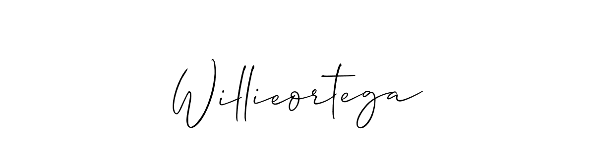 Design your own signature with our free online signature maker. With this signature software, you can create a handwritten (Allison_Script) signature for name Willieortega. Willieortega signature style 2 images and pictures png