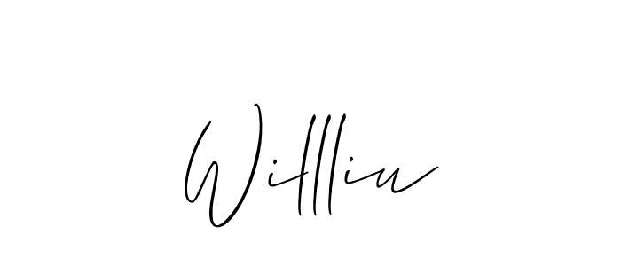 You should practise on your own different ways (Allison_Script) to write your name (Willliu) in signature. don't let someone else do it for you. Willliu signature style 2 images and pictures png