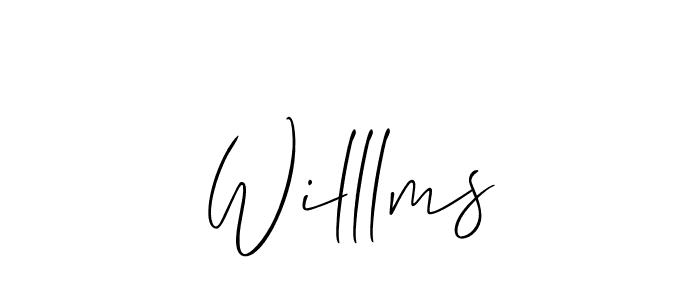 Allison_Script is a professional signature style that is perfect for those who want to add a touch of class to their signature. It is also a great choice for those who want to make their signature more unique. Get Willlms name to fancy signature for free. Willlms signature style 2 images and pictures png