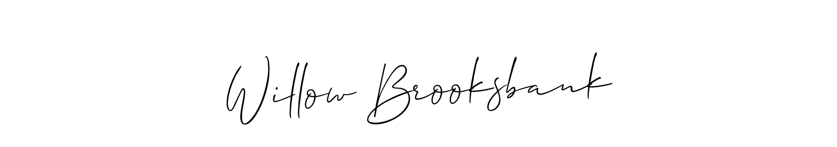 Similarly Allison_Script is the best handwritten signature design. Signature creator online .You can use it as an online autograph creator for name Willow Brooksbank. Willow Brooksbank signature style 2 images and pictures png