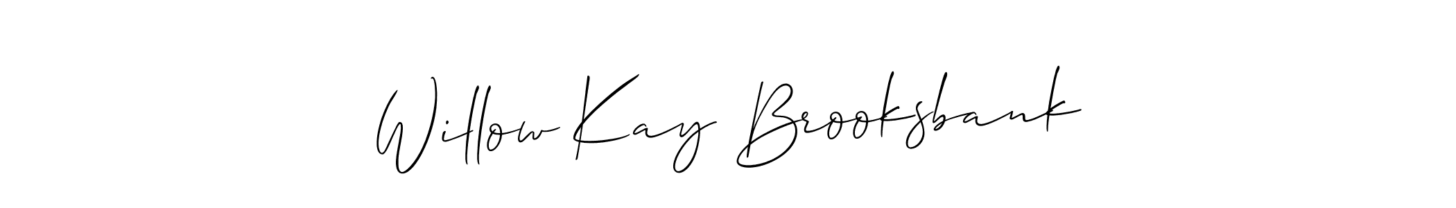 Also You can easily find your signature by using the search form. We will create Willow Kay Brooksbank name handwritten signature images for you free of cost using Allison_Script sign style. Willow Kay Brooksbank signature style 2 images and pictures png