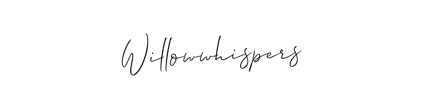 Similarly Allison_Script is the best handwritten signature design. Signature creator online .You can use it as an online autograph creator for name Willowwhispers. Willowwhispers signature style 2 images and pictures png