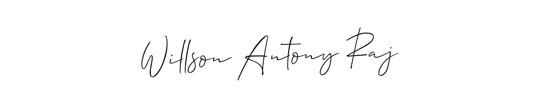 if you are searching for the best signature style for your name Willson Antony Raj. so please give up your signature search. here we have designed multiple signature styles  using Allison_Script. Willson Antony Raj signature style 2 images and pictures png