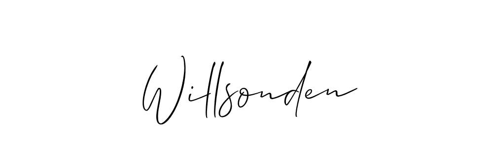 Allison_Script is a professional signature style that is perfect for those who want to add a touch of class to their signature. It is also a great choice for those who want to make their signature more unique. Get Willsonden name to fancy signature for free. Willsonden signature style 2 images and pictures png