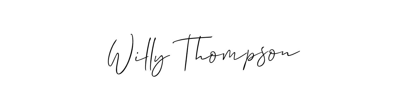 Make a beautiful signature design for name Willy Thompson. With this signature (Allison_Script) style, you can create a handwritten signature for free. Willy Thompson signature style 2 images and pictures png