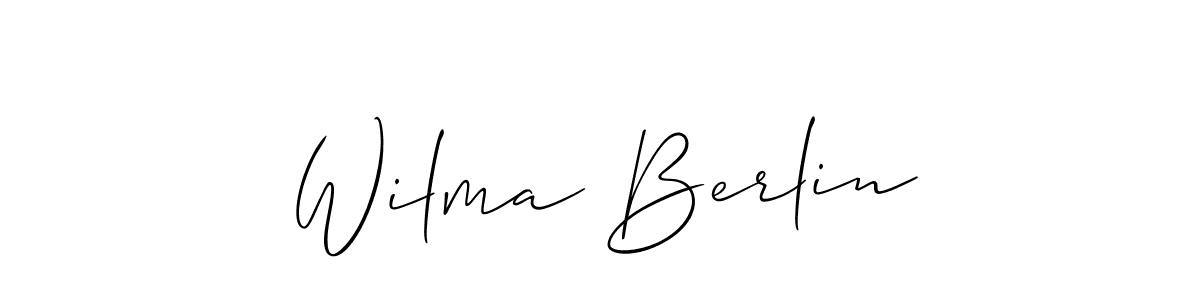 Allison_Script is a professional signature style that is perfect for those who want to add a touch of class to their signature. It is also a great choice for those who want to make their signature more unique. Get Wilma Berlin name to fancy signature for free. Wilma Berlin signature style 2 images and pictures png