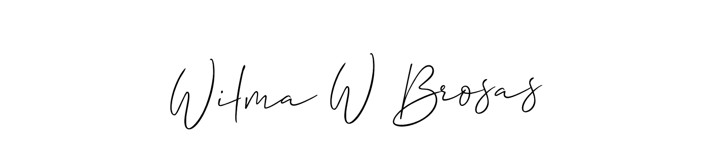 if you are searching for the best signature style for your name Wilma W Brosas. so please give up your signature search. here we have designed multiple signature styles  using Allison_Script. Wilma W Brosas signature style 2 images and pictures png