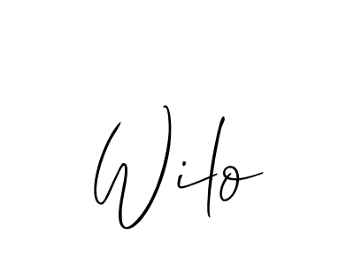 How to make Wilo signature? Allison_Script is a professional autograph style. Create handwritten signature for Wilo name. Wilo signature style 2 images and pictures png