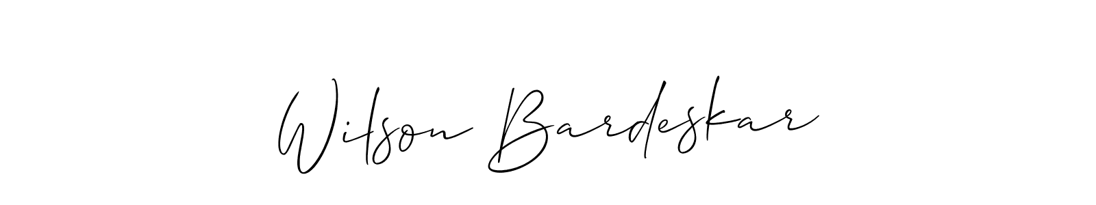 Also You can easily find your signature by using the search form. We will create Wilson Bardeskar name handwritten signature images for you free of cost using Allison_Script sign style. Wilson Bardeskar signature style 2 images and pictures png