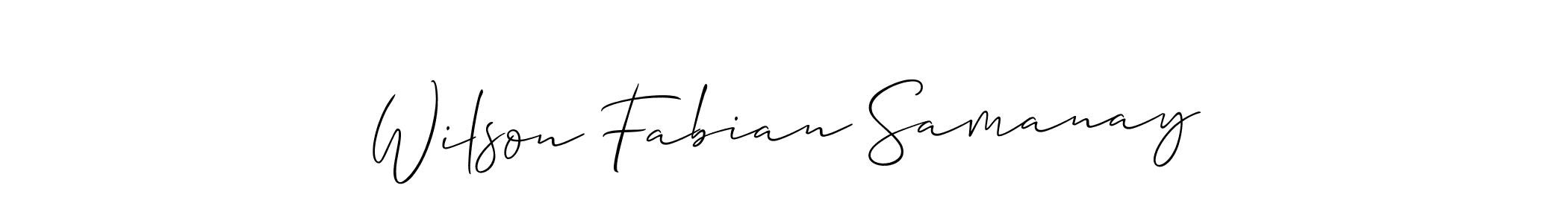 Wilson Fabian Samanay stylish signature style. Best Handwritten Sign (Allison_Script) for my name. Handwritten Signature Collection Ideas for my name Wilson Fabian Samanay. Wilson Fabian Samanay signature style 2 images and pictures png