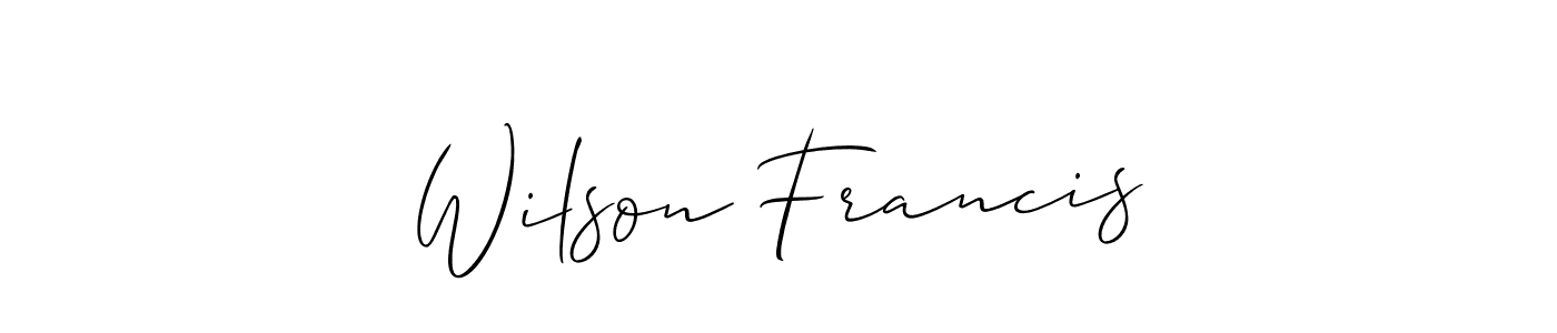 Make a short Wilson Francis signature style. Manage your documents anywhere anytime using Allison_Script. Create and add eSignatures, submit forms, share and send files easily. Wilson Francis signature style 2 images and pictures png