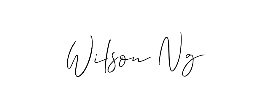 Create a beautiful signature design for name Wilson Ng. With this signature (Allison_Script) fonts, you can make a handwritten signature for free. Wilson Ng signature style 2 images and pictures png