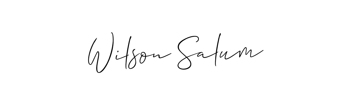 Similarly Allison_Script is the best handwritten signature design. Signature creator online .You can use it as an online autograph creator for name Wilson Salum. Wilson Salum signature style 2 images and pictures png