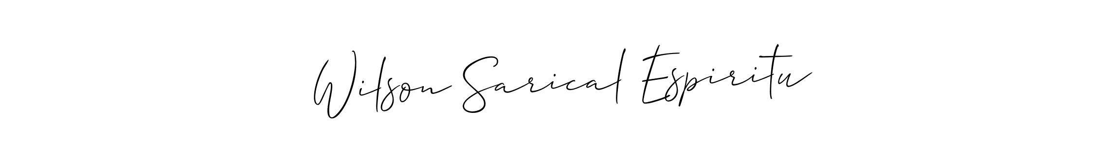 Use a signature maker to create a handwritten signature online. With this signature software, you can design (Allison_Script) your own signature for name Wilson Sarical Espiritu. Wilson Sarical Espiritu signature style 2 images and pictures png