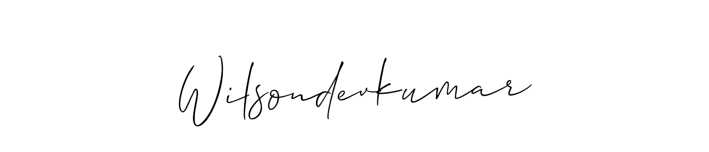 Also we have Wilsondevkumar name is the best signature style. Create professional handwritten signature collection using Allison_Script autograph style. Wilsondevkumar signature style 2 images and pictures png