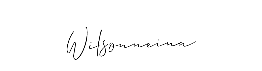 How to make Wilsonneina name signature. Use Allison_Script style for creating short signs online. This is the latest handwritten sign. Wilsonneina signature style 2 images and pictures png