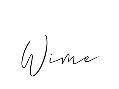 The best way (Allison_Script) to make a short signature is to pick only two or three words in your name. The name Wime include a total of six letters. For converting this name. Wime signature style 2 images and pictures png