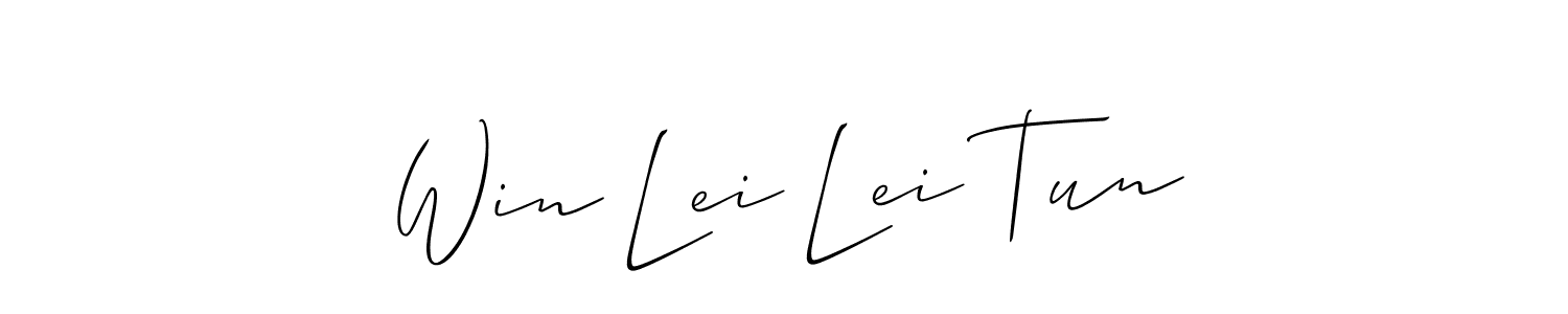 Once you've used our free online signature maker to create your best signature Allison_Script style, it's time to enjoy all of the benefits that Win Lei Lei Tun name signing documents. Win Lei Lei Tun signature style 2 images and pictures png