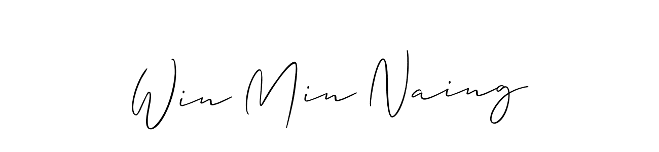 Design your own signature with our free online signature maker. With this signature software, you can create a handwritten (Allison_Script) signature for name Win Min Naing. Win Min Naing signature style 2 images and pictures png