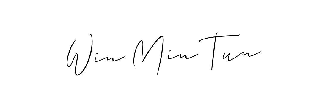 Use a signature maker to create a handwritten signature online. With this signature software, you can design (Allison_Script) your own signature for name Win Min Tun. Win Min Tun signature style 2 images and pictures png