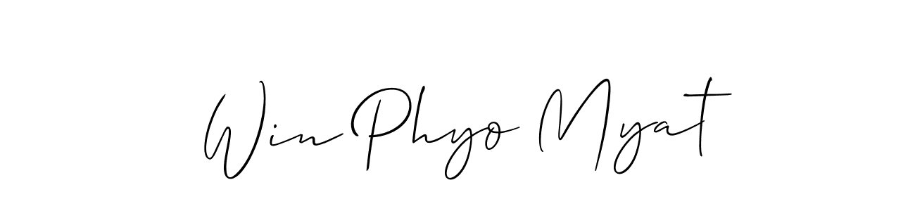 How to make Win Phyo Myat signature? Allison_Script is a professional autograph style. Create handwritten signature for Win Phyo Myat name. Win Phyo Myat signature style 2 images and pictures png
