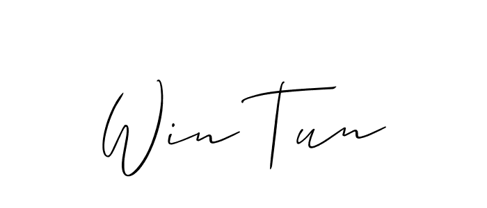 It looks lik you need a new signature style for name Win Tun. Design unique handwritten (Allison_Script) signature with our free signature maker in just a few clicks. Win Tun signature style 2 images and pictures png