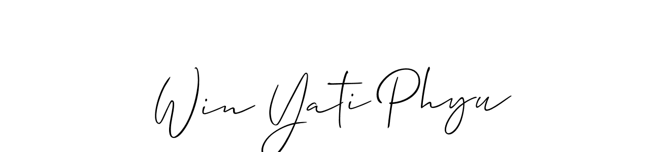 Win Yati Phyu stylish signature style. Best Handwritten Sign (Allison_Script) for my name. Handwritten Signature Collection Ideas for my name Win Yati Phyu. Win Yati Phyu signature style 2 images and pictures png