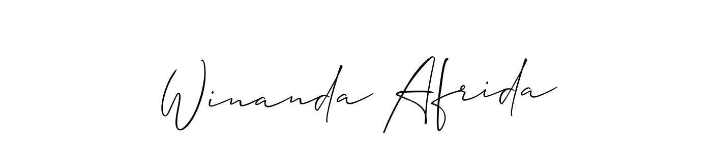Check out images of Autograph of Winanda Afrida name. Actor Winanda Afrida Signature Style. Allison_Script is a professional sign style online. Winanda Afrida signature style 2 images and pictures png