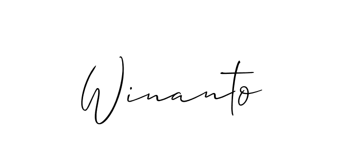 It looks lik you need a new signature style for name Winanto. Design unique handwritten (Allison_Script) signature with our free signature maker in just a few clicks. Winanto signature style 2 images and pictures png