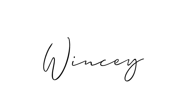 How to Draw Wincey signature style? Allison_Script is a latest design signature styles for name Wincey. Wincey signature style 2 images and pictures png