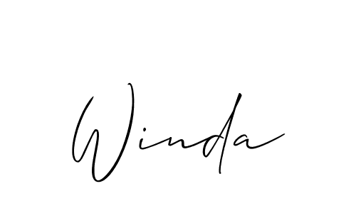 How to make Winda signature? Allison_Script is a professional autograph style. Create handwritten signature for Winda name. Winda signature style 2 images and pictures png