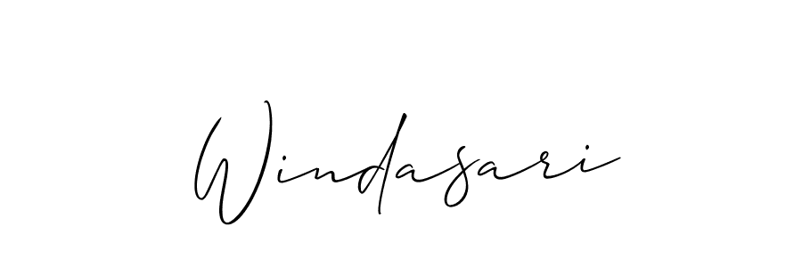 The best way (Allison_Script) to make a short signature is to pick only two or three words in your name. The name Windasari include a total of six letters. For converting this name. Windasari signature style 2 images and pictures png