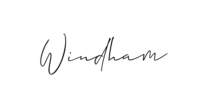 Use a signature maker to create a handwritten signature online. With this signature software, you can design (Allison_Script) your own signature for name Windham. Windham signature style 2 images and pictures png