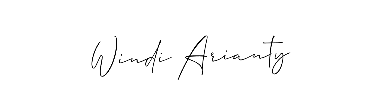 Also we have Windi Arianty name is the best signature style. Create professional handwritten signature collection using Allison_Script autograph style. Windi Arianty signature style 2 images and pictures png