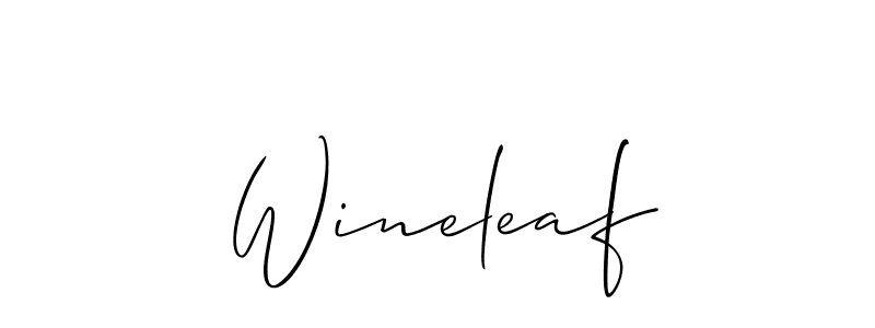 Also You can easily find your signature by using the search form. We will create Wineleaf name handwritten signature images for you free of cost using Allison_Script sign style. Wineleaf signature style 2 images and pictures png